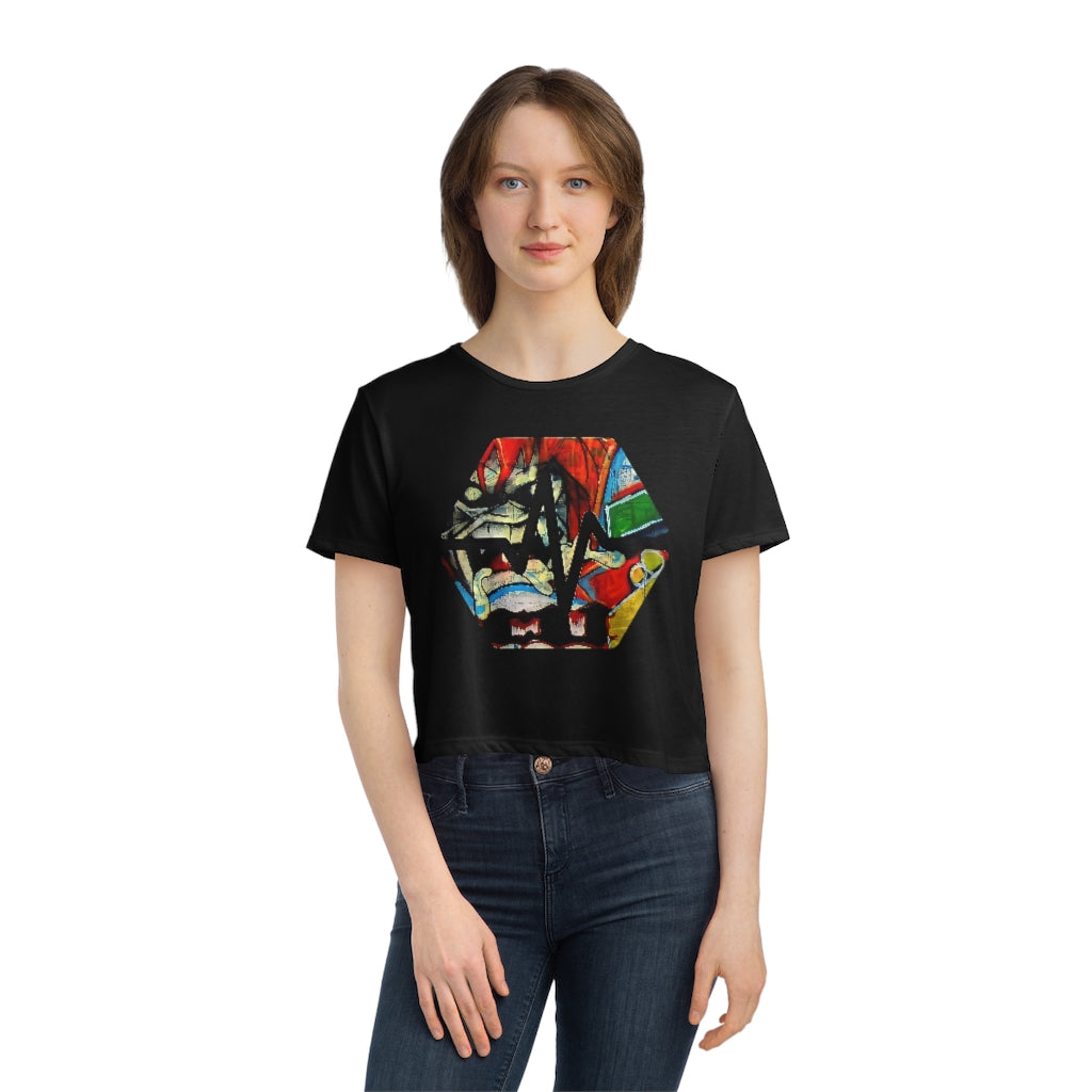 PulseChain Graffiti #2 Women's Flowy Cropped Tee