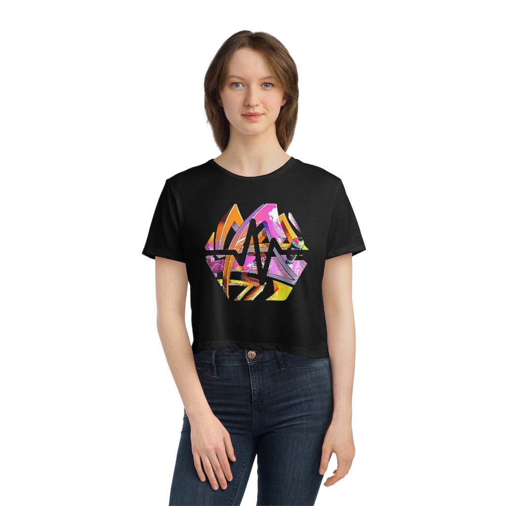 PulseChain Graffiti #6 Women's Flowy Cropped Tee