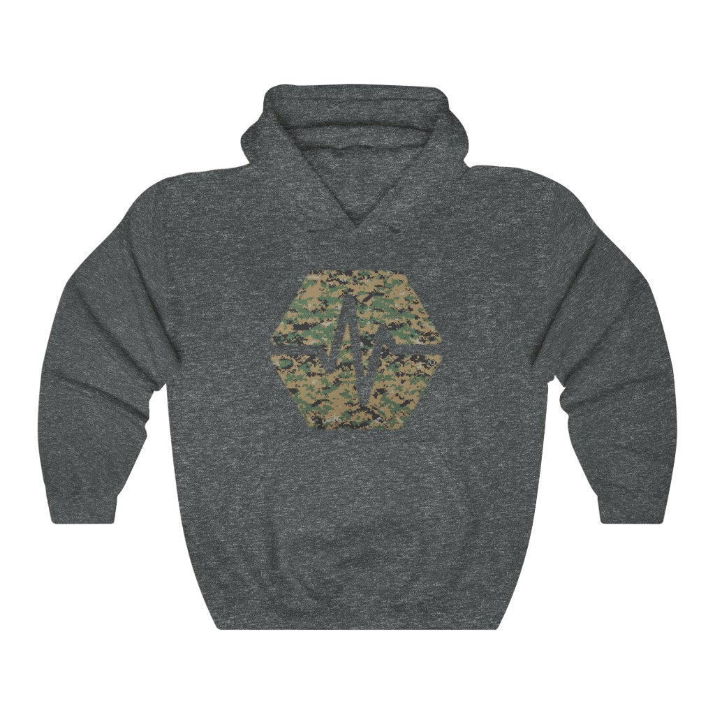 PulseChain Marine Camouflage Unisex Heavy Blend Hooded Sweatshirt
