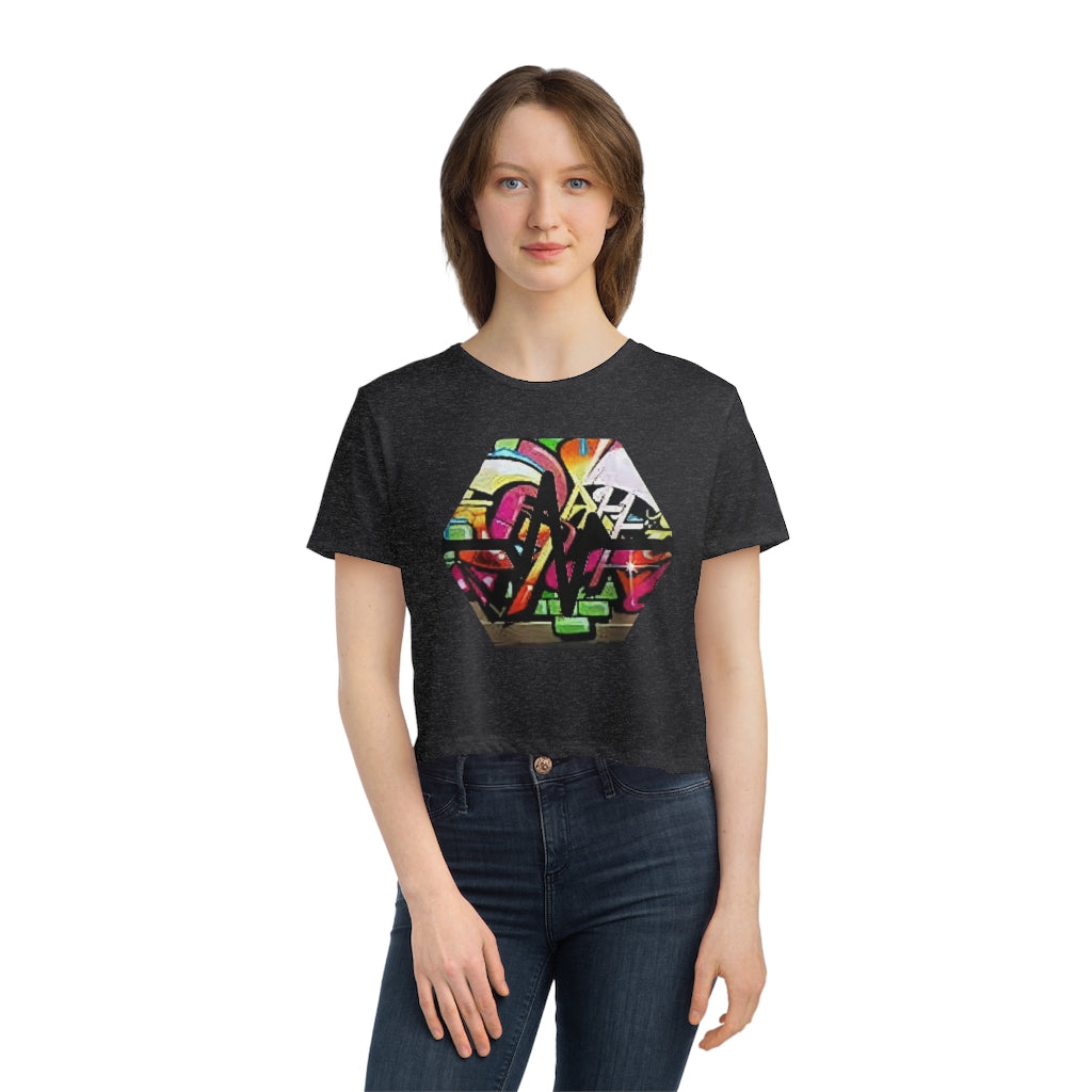 PulseChain Graffiti #4 Women's Flowy Cropped Tee