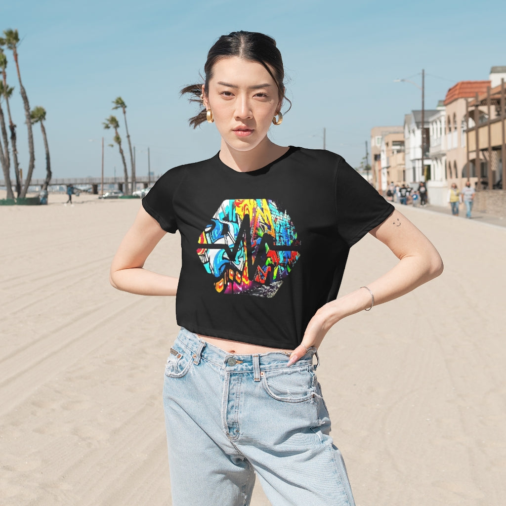 PulseChain Graffiti #5 Women's Flowy Cropped Tee