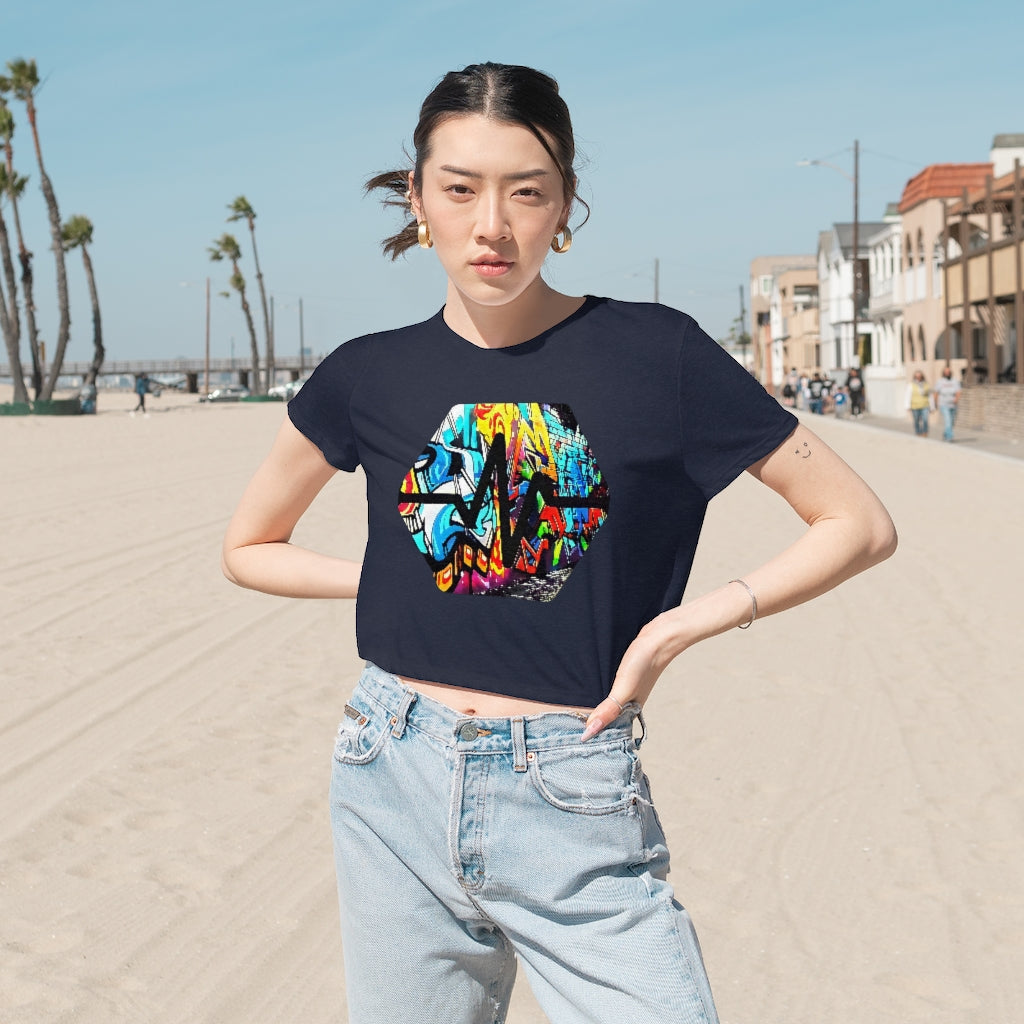 PulseChain Graffiti #5 Women's Flowy Cropped Tee