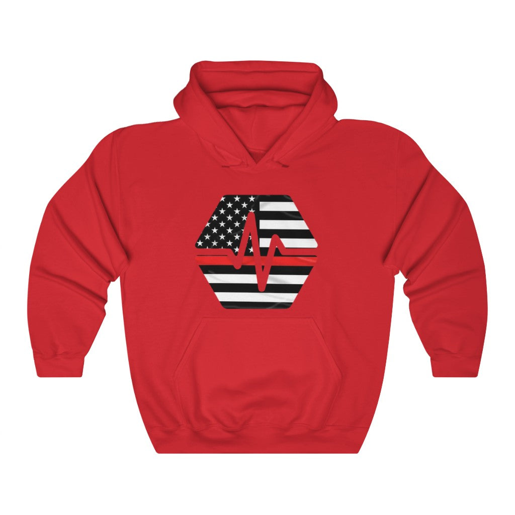 PulseChain Thin Red Line Unisex Heavy Blend Hooded Sweatshirt