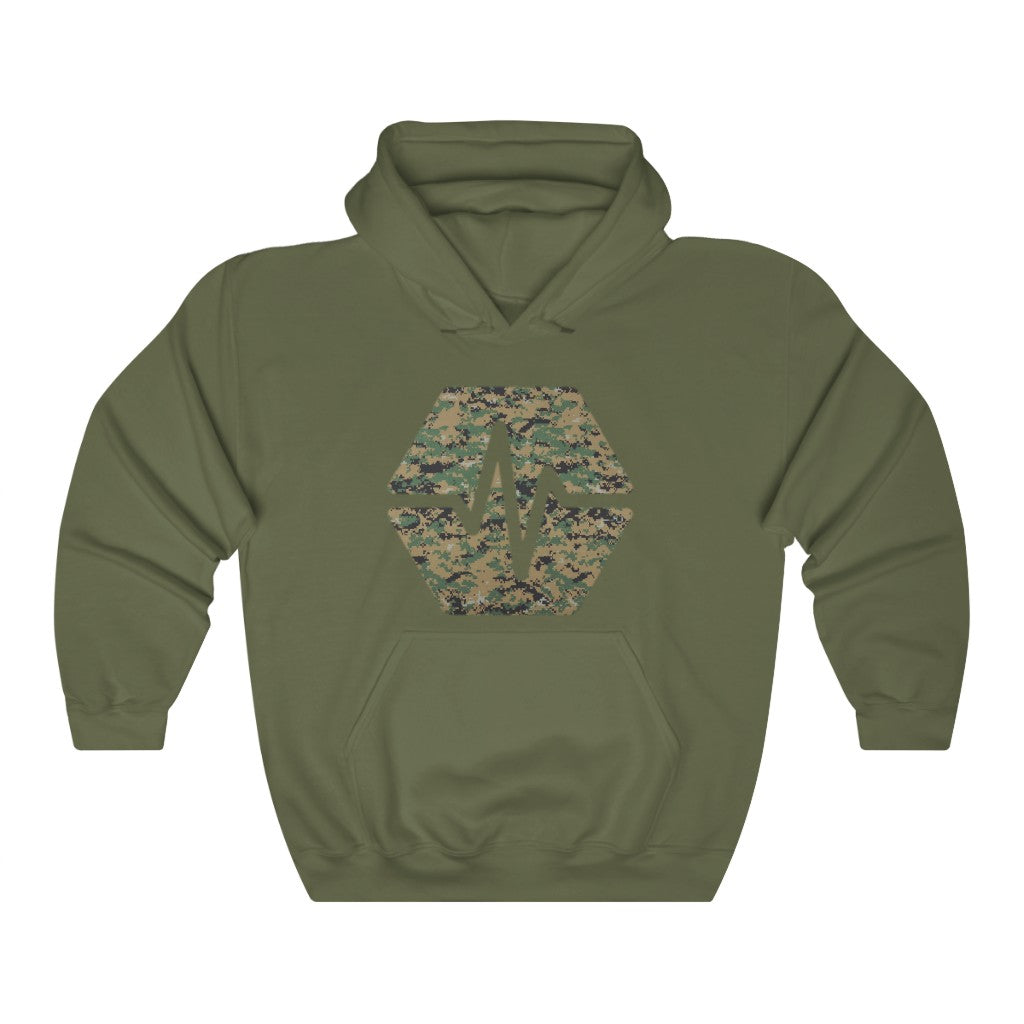 PulseChain Marine Camouflage Unisex Heavy Blend Hooded Sweatshirt
