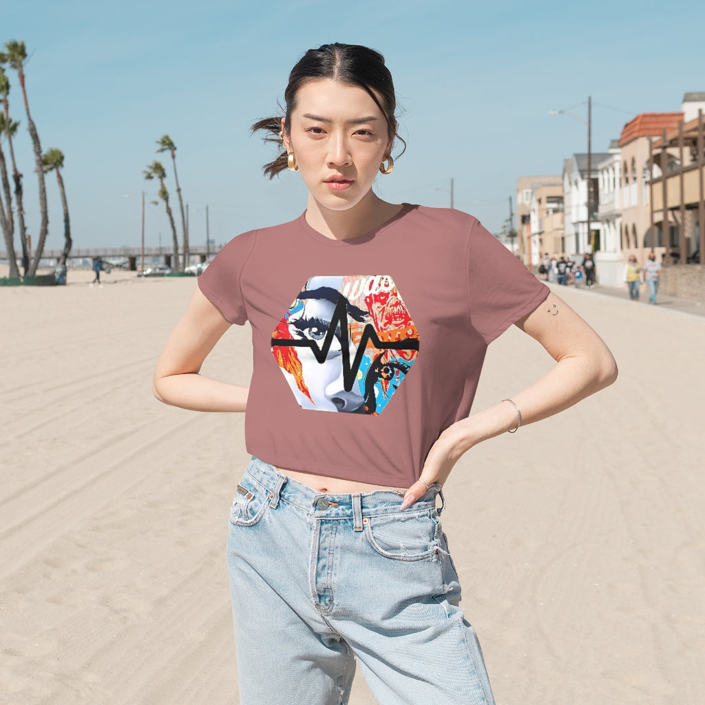 PulseChain Graffiti #3 Women's Flowy Cropped Tee