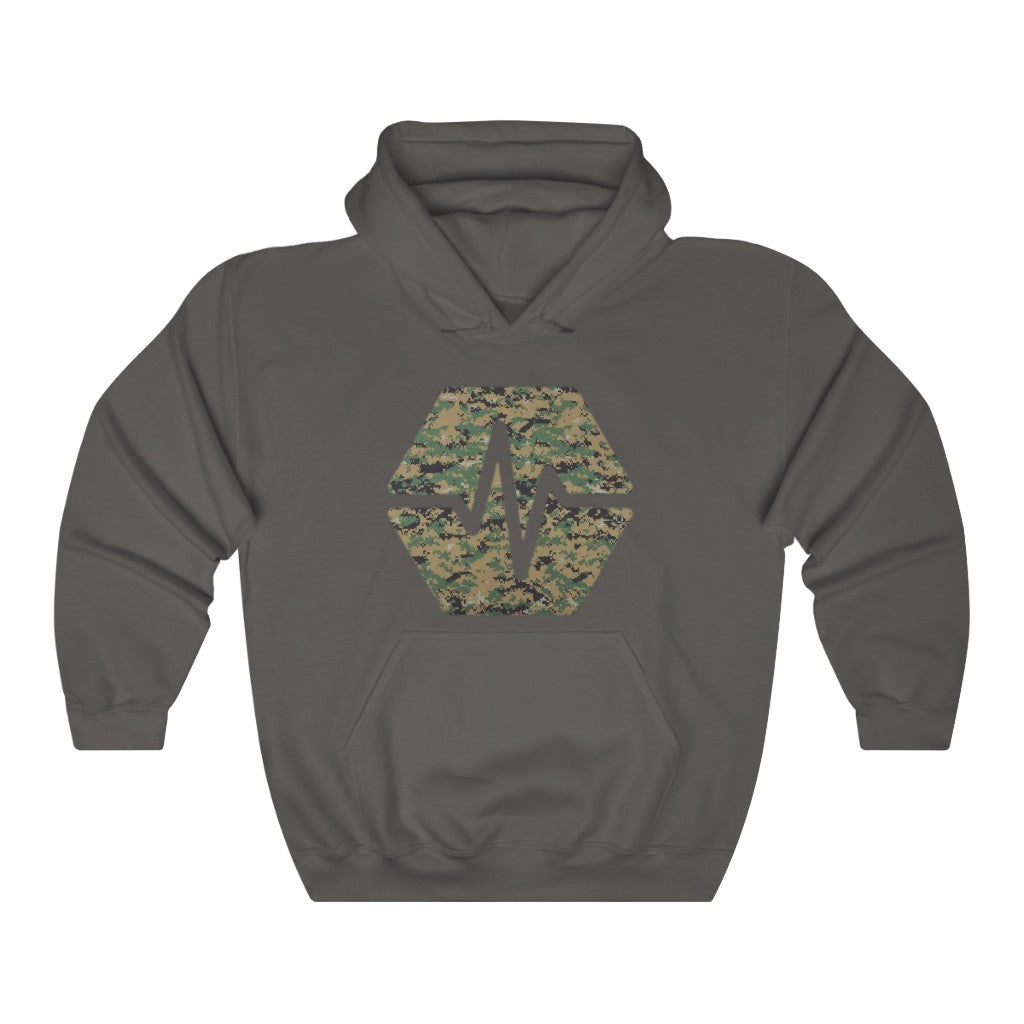 PulseChain Marine Camouflage Unisex Heavy Blend Hooded Sweatshirt
