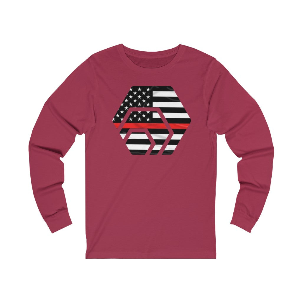 HEX Thin Red Line Unisex Jersey Long Sleeve Tee