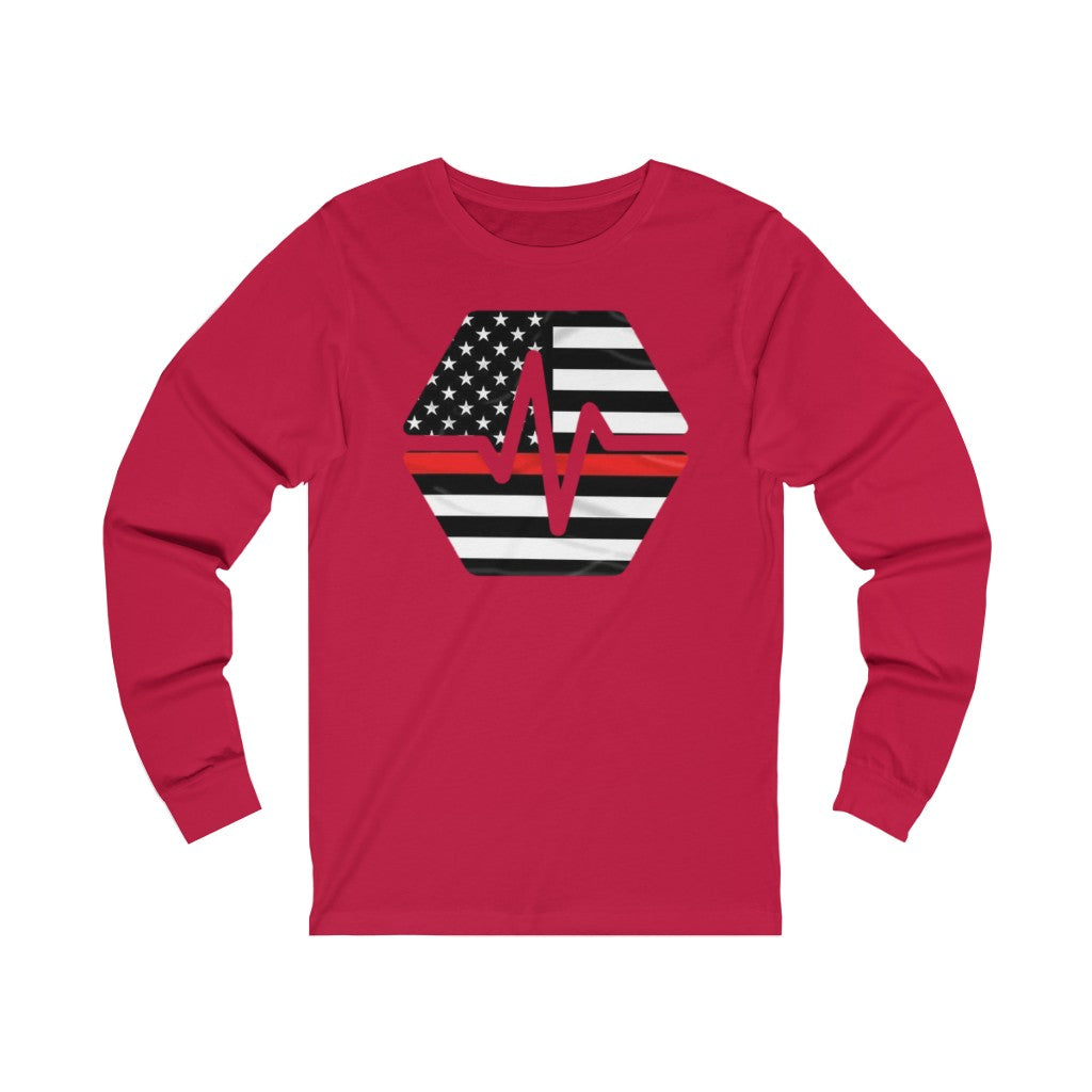 PulseChain Thin Red Line Unisex Jersey Long Sleeve Tee