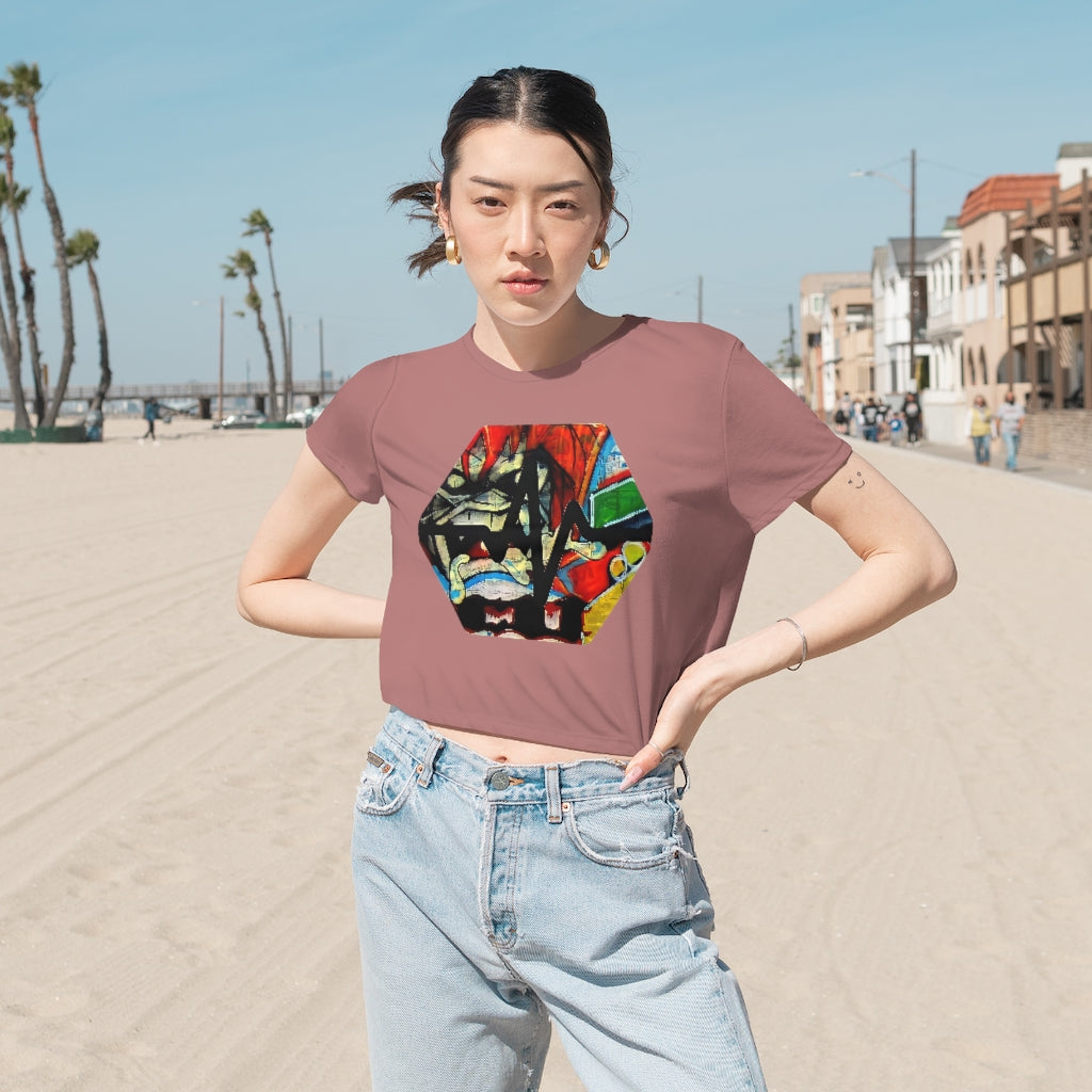 PulseChain Graffiti #2 Women's Flowy Cropped Tee