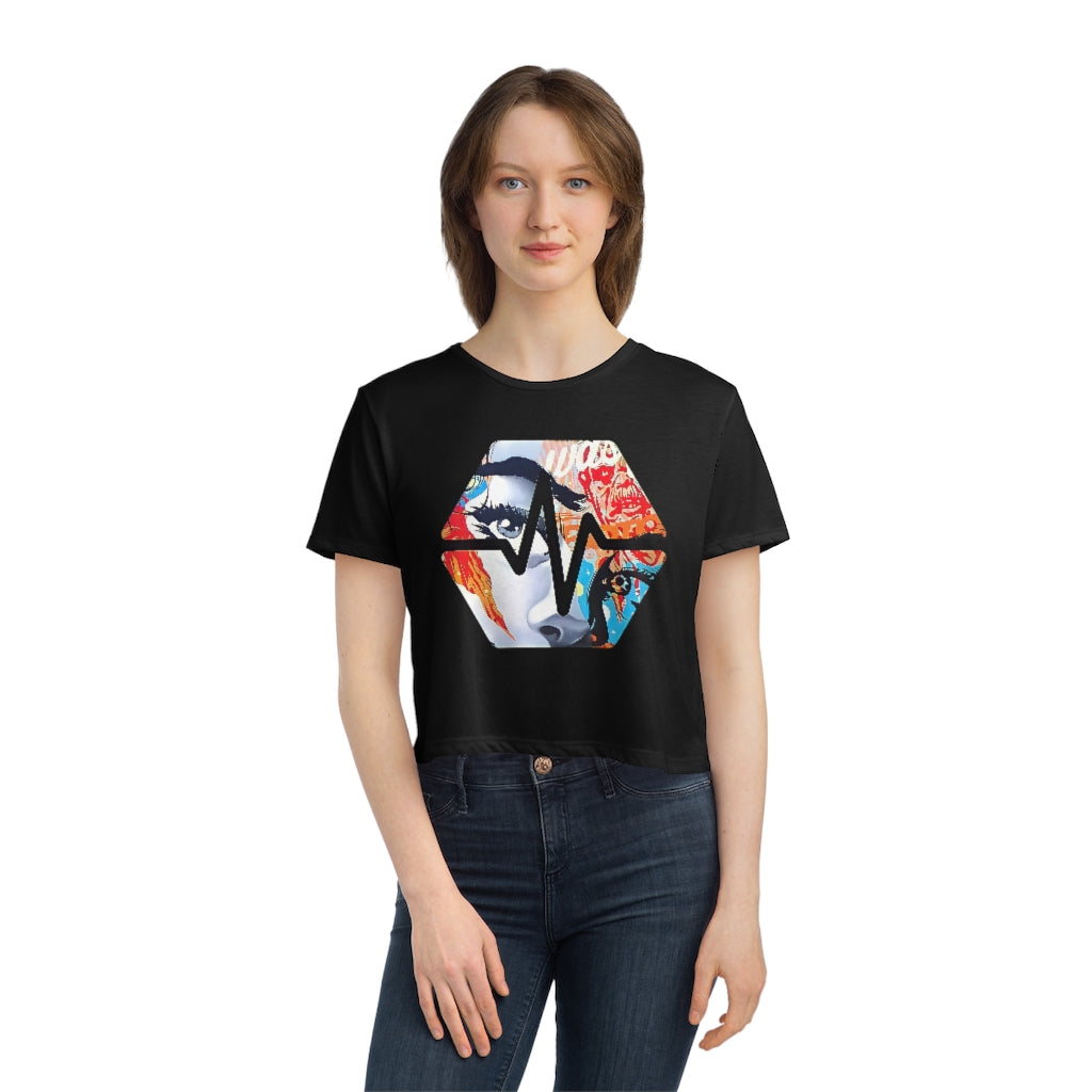 PulseChain Graffiti #3 Women's Flowy Cropped Tee