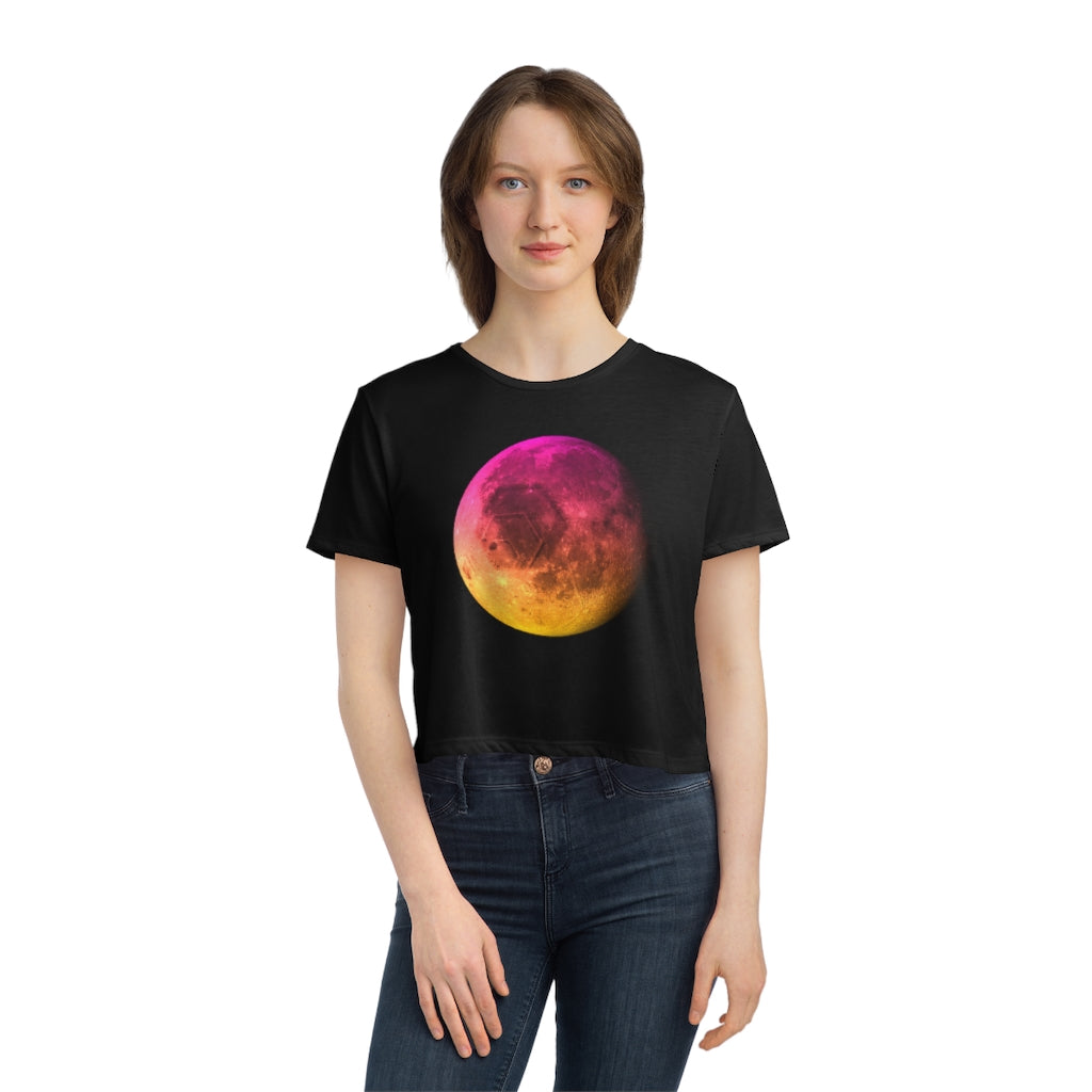 HEX To The Moon Women's Flowy Cropped Tee