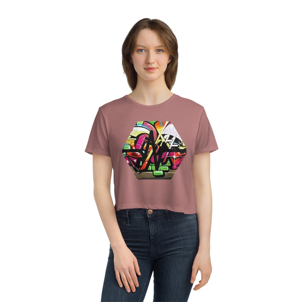 PulseChain Graffiti #4 Women's Flowy Cropped Tee