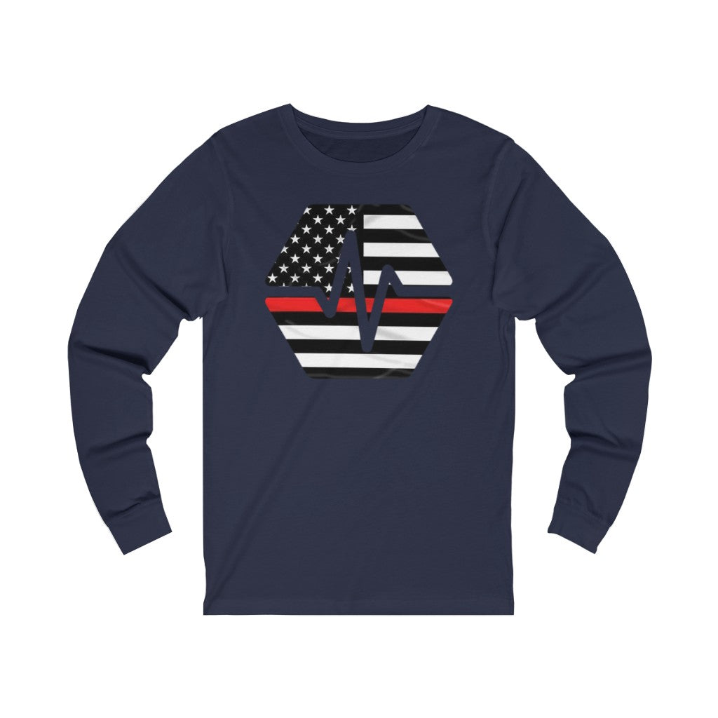 PulseChain Thin Red Line Unisex Jersey Long Sleeve Tee