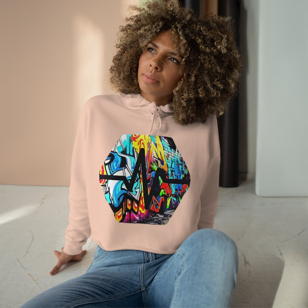 PulseChain Graffiti #5 Women's Crop Hoodie