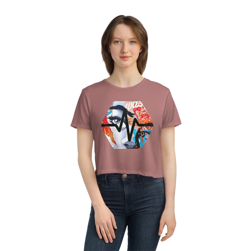 PulseChain Graffiti #3 Women's Flowy Cropped Tee