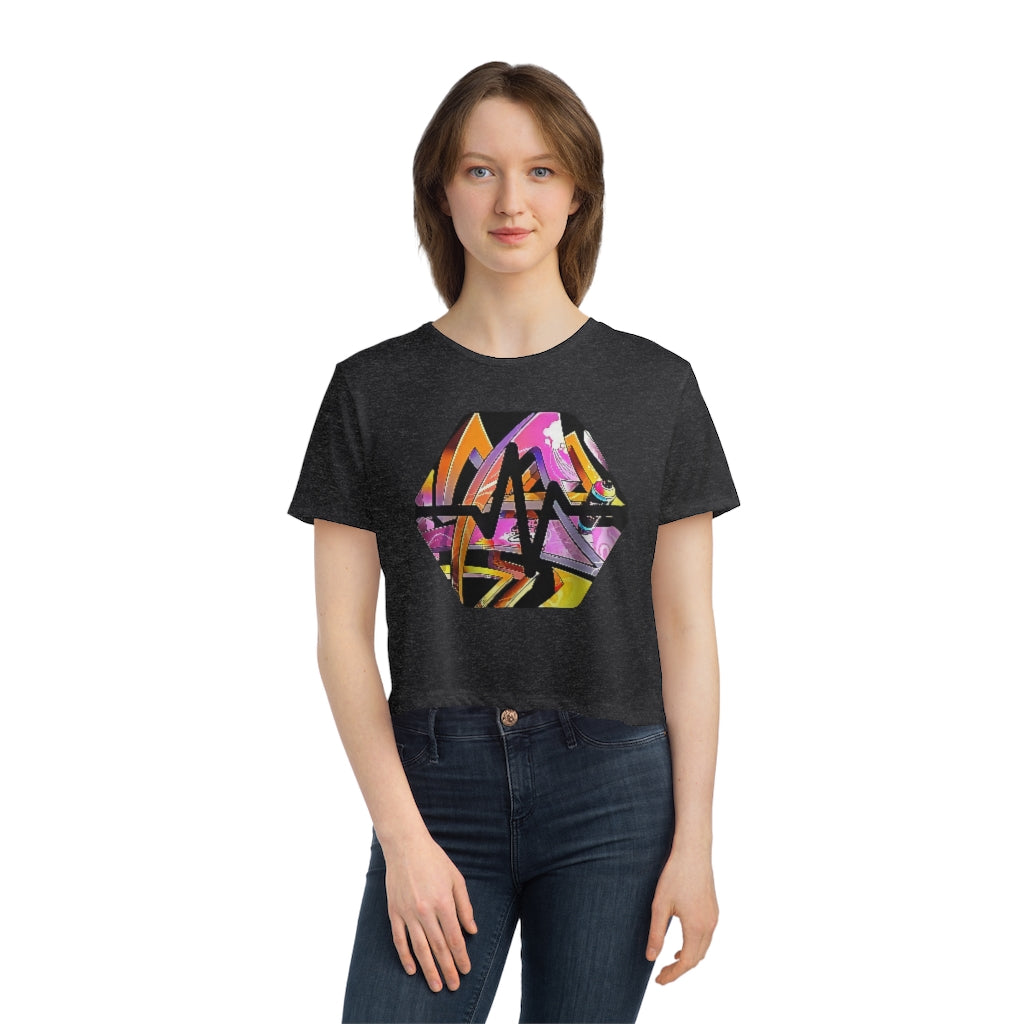 PulseChain Graffiti #6 Women's Flowy Cropped Tee