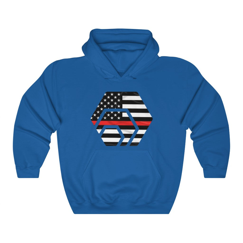 HEX Thin Red Heavy Line Unisex Heavy Blend Hooded Sweatshirt