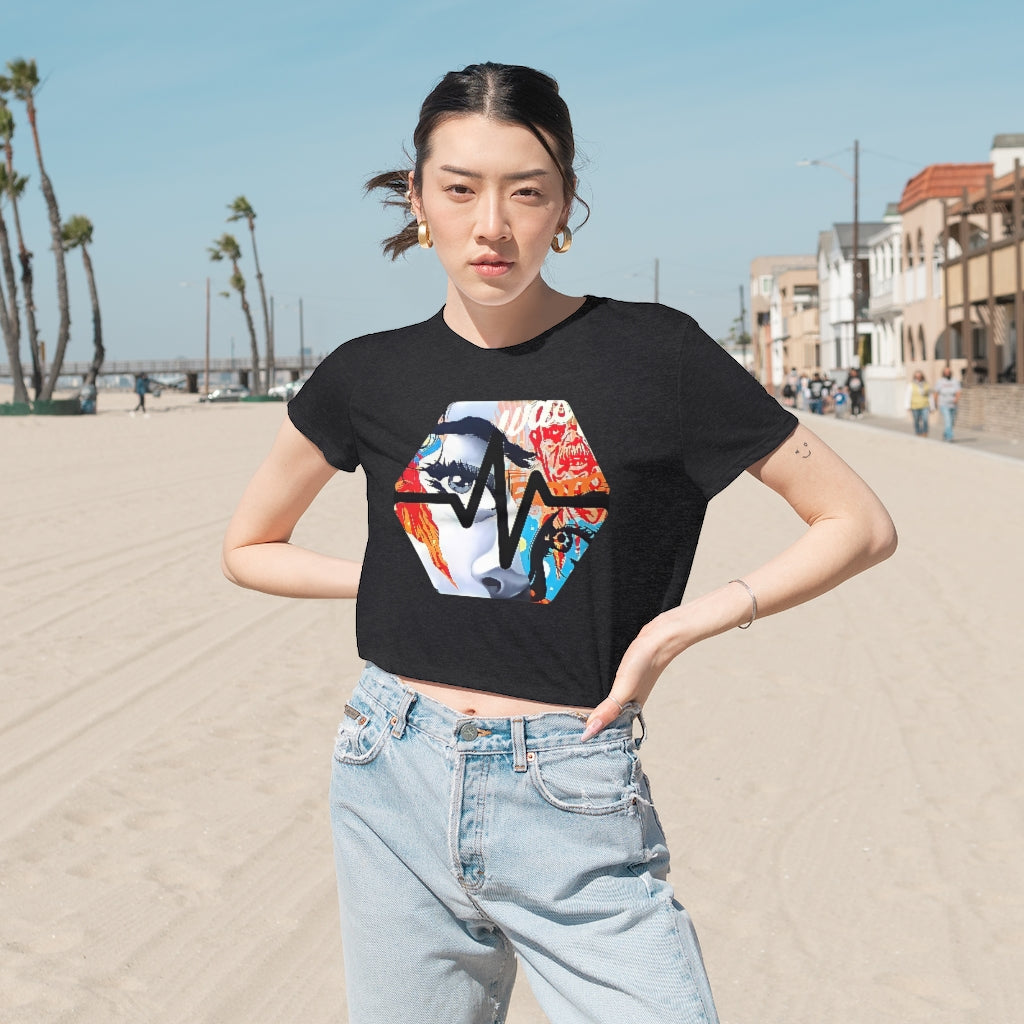 PulseChain Graffiti #3 Women's Flowy Cropped Tee