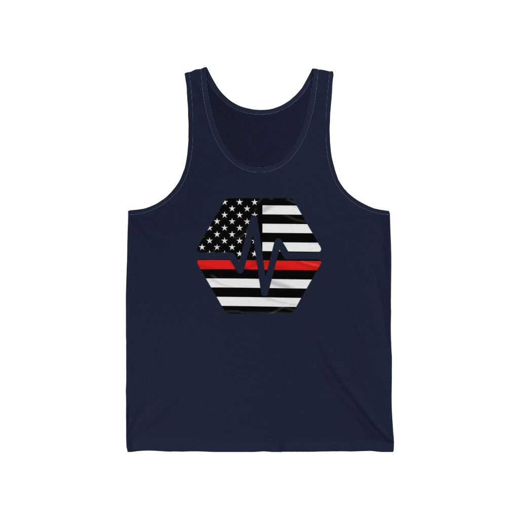 PulseChain Thin Red Line Unisex Jersey Tank