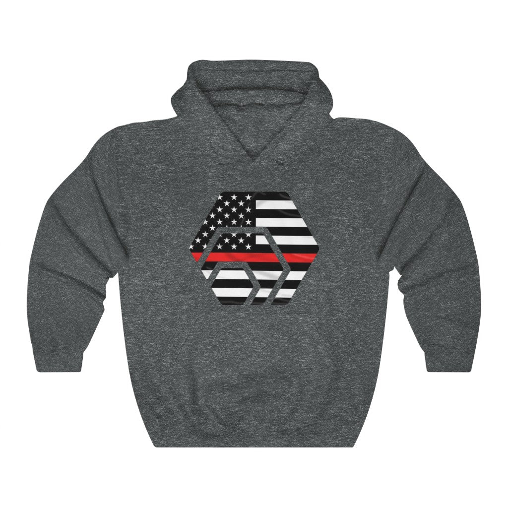 HEX Thin Red Heavy Line Unisex Heavy Blend Hooded Sweatshirt