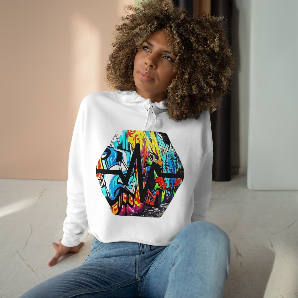 PulseChain Graffiti #5 Women's Crop Hoodie