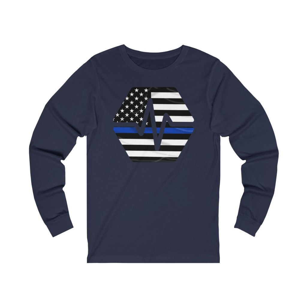 PulseChain Thin Blue Line Unisex Jersey Long Sleeve Tee