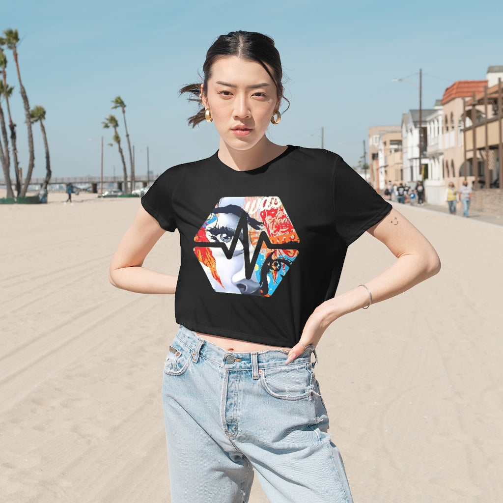 PulseChain Graffiti #3 Women's Flowy Cropped Tee