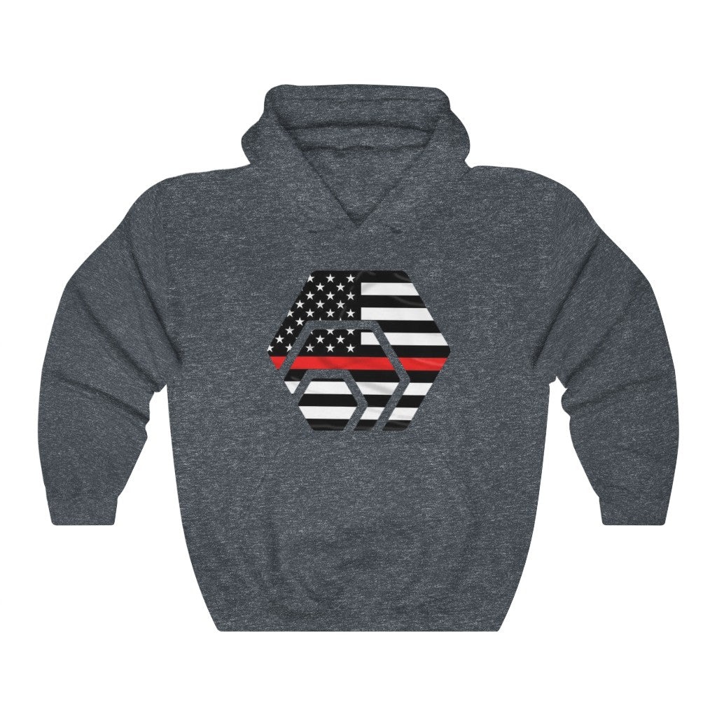 HEX Thin Red Heavy Line Unisex Heavy Blend Hooded Sweatshirt