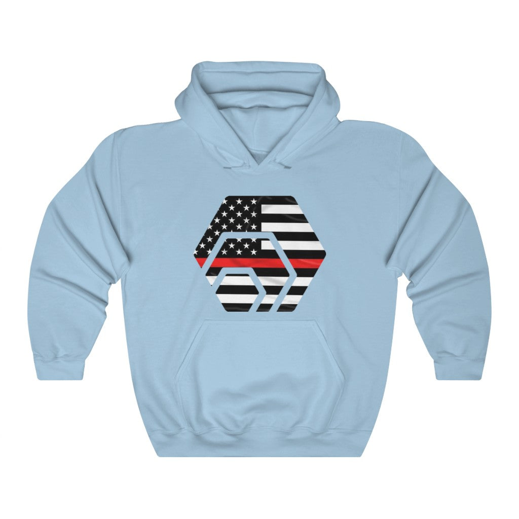 HEX Thin Red Heavy Line Unisex Heavy Blend Hooded Sweatshirt
