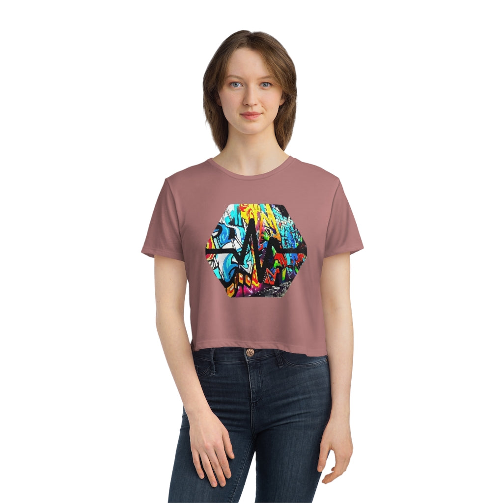 PulseChain Graffiti #5 Women's Flowy Cropped Tee