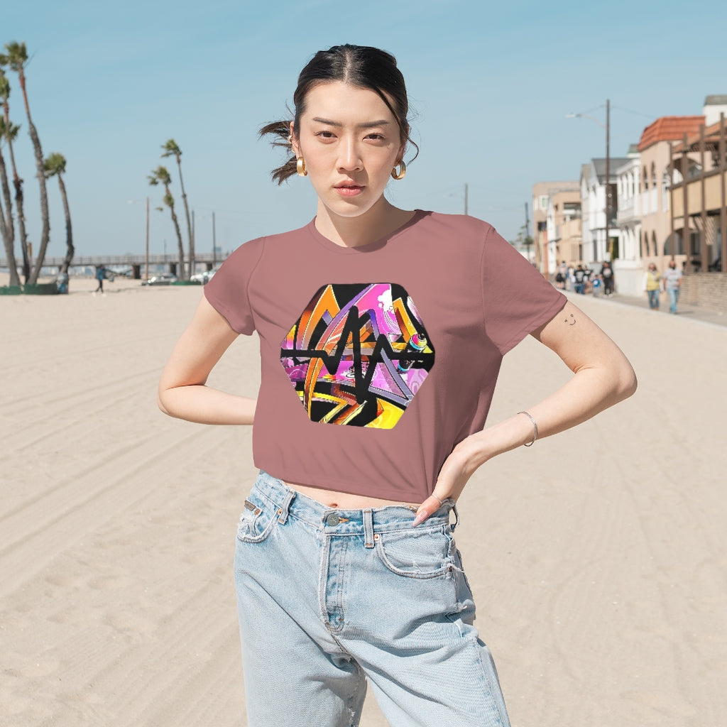 PulseChain Graffiti #6 Women's Flowy Cropped Tee