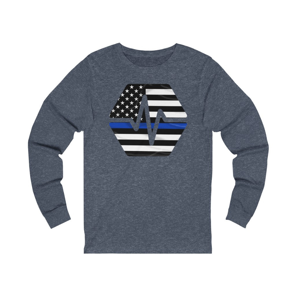 PulseChain Thin Blue Line Unisex Jersey Long Sleeve Tee