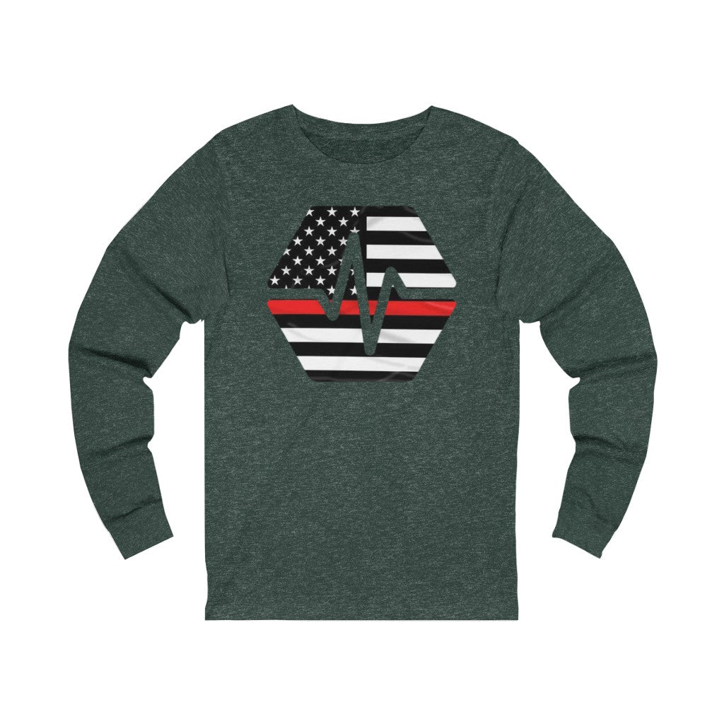 PulseChain Thin Red Line Unisex Jersey Long Sleeve Tee