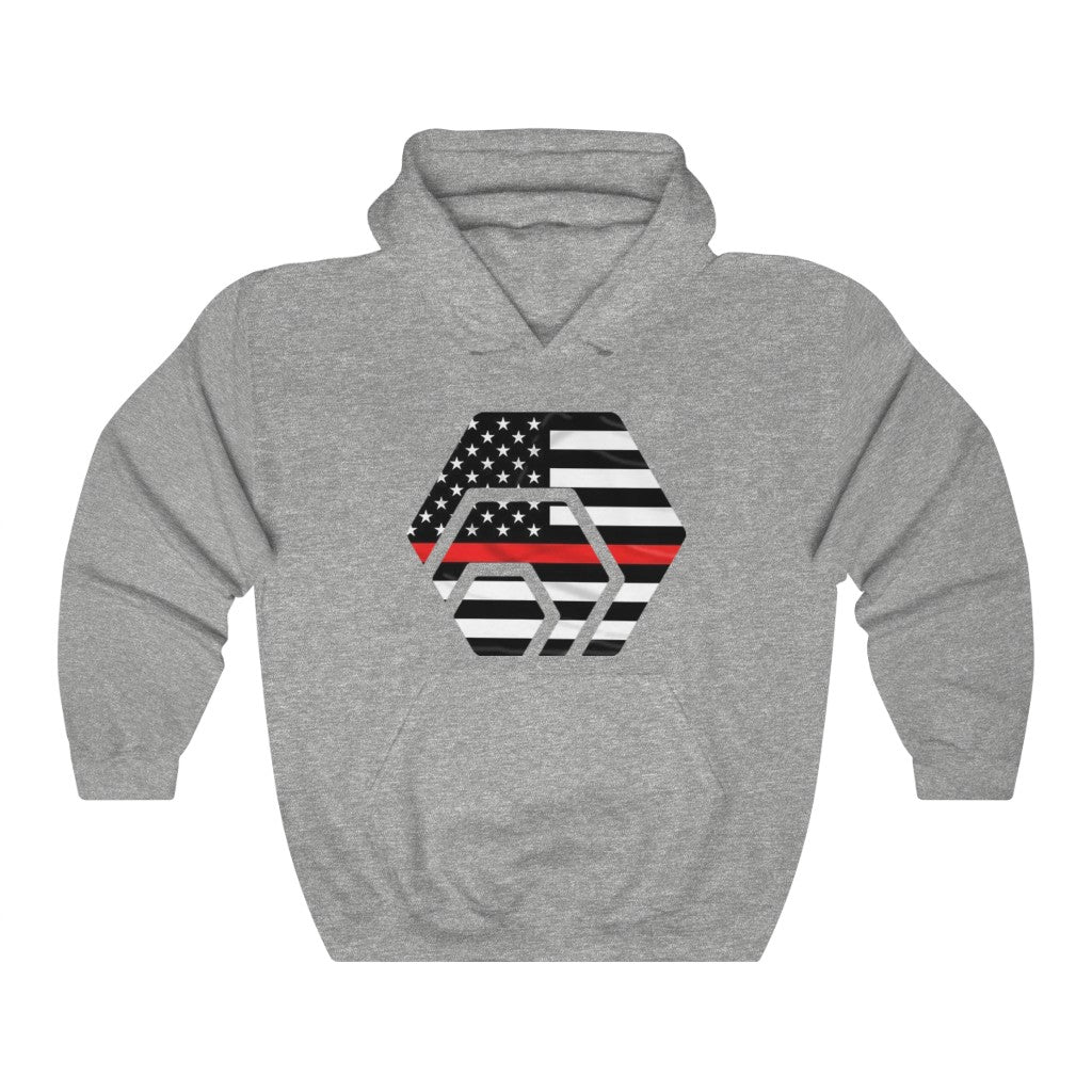 HEX Thin Red Heavy Line Unisex Heavy Blend Hooded Sweatshirt