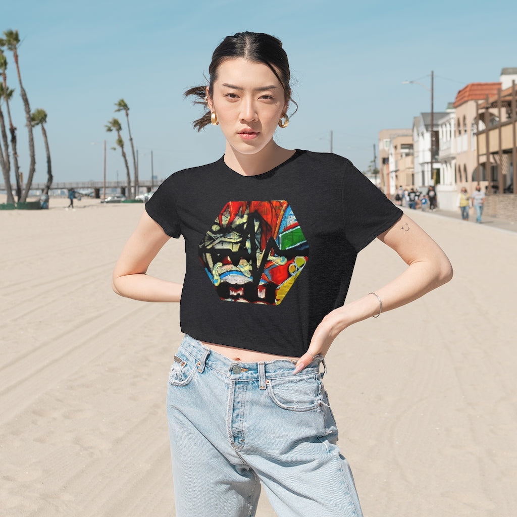 PulseChain Graffiti #2 Women's Flowy Cropped Tee