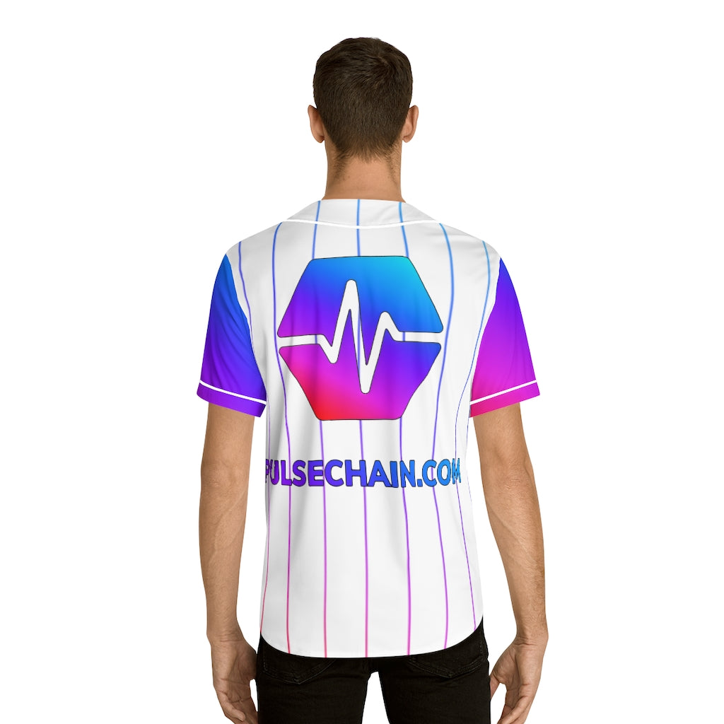 PulseChain Men's Baseball Jersey (White-AOP)