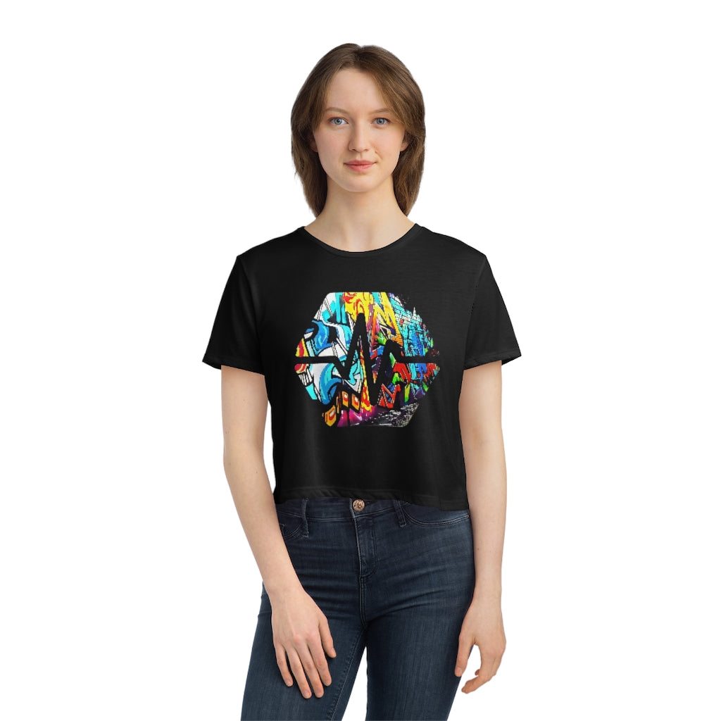 PulseChain Graffiti #5 Women's Flowy Cropped Tee