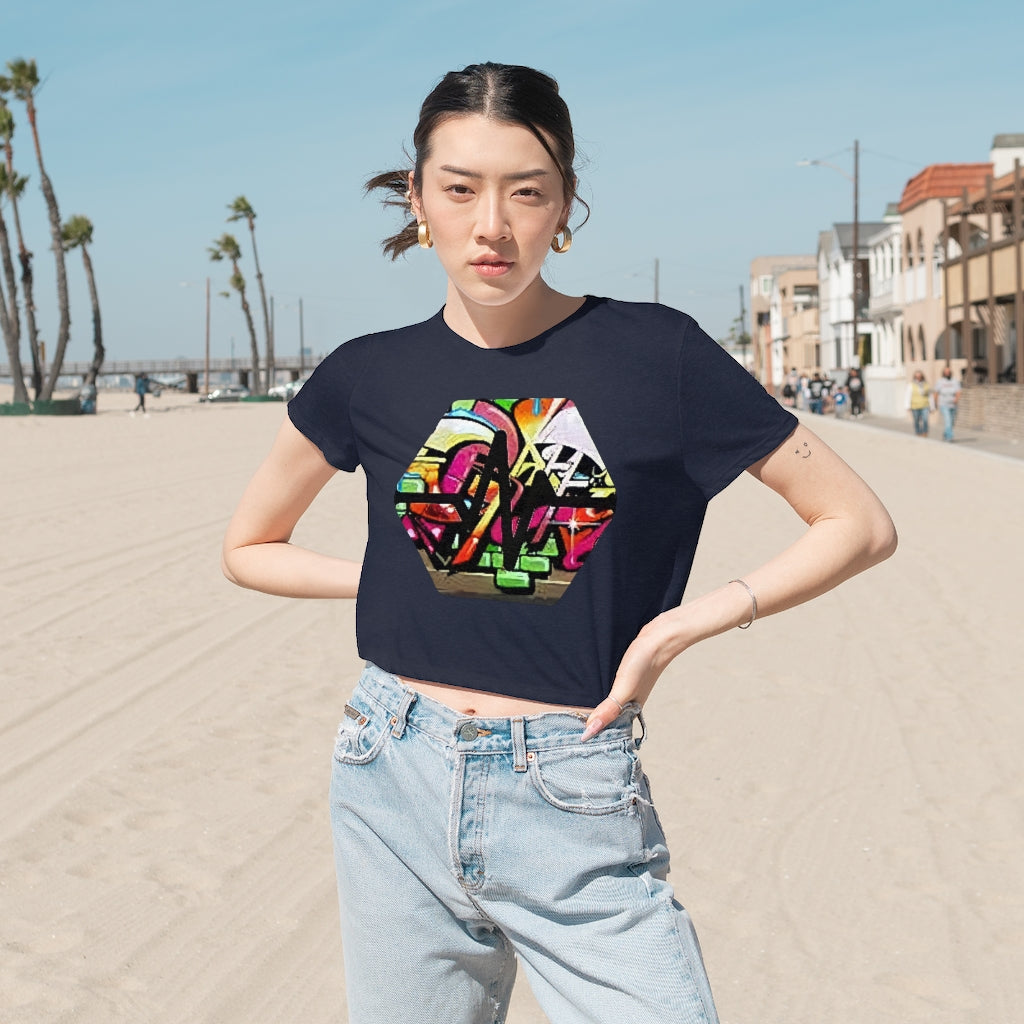 PulseChain Graffiti #4 Women's Flowy Cropped Tee