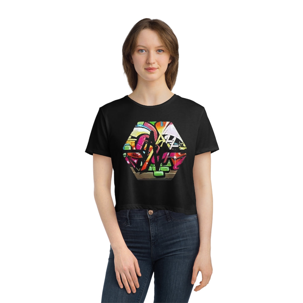 PulseChain Graffiti #4 Women's Flowy Cropped Tee