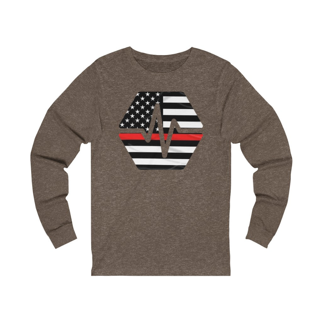 PulseChain Thin Red Line Unisex Jersey Long Sleeve Tee