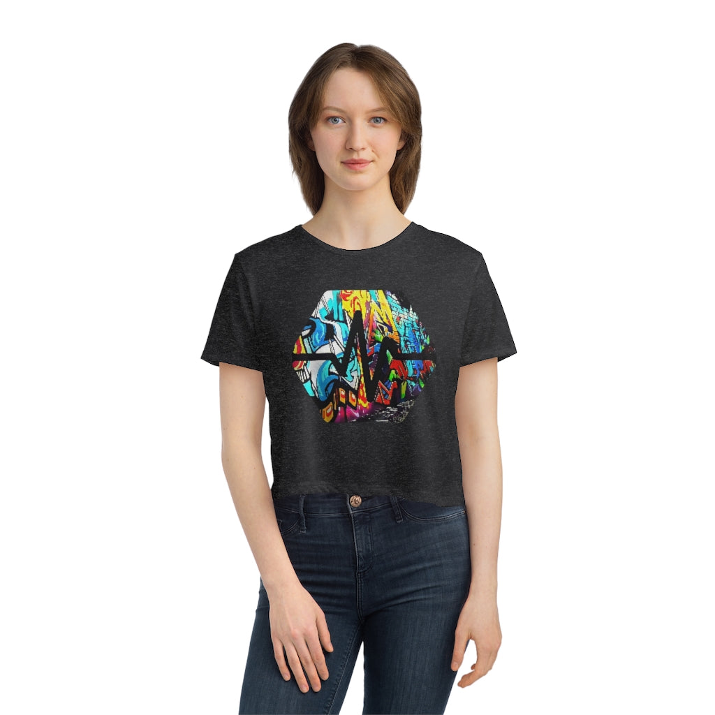 PulseChain Graffiti #5 Women's Flowy Cropped Tee