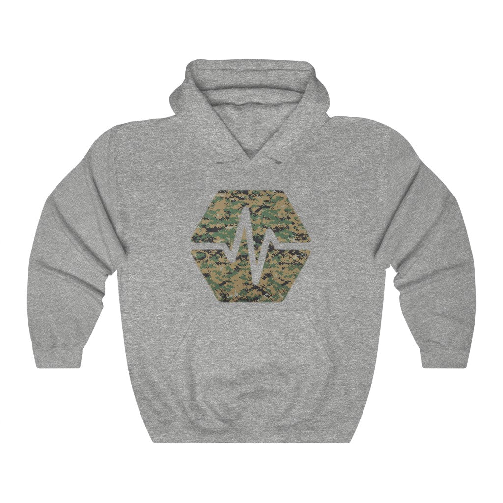 PulseChain Marine Camouflage Unisex Heavy Blend Hooded Sweatshirt