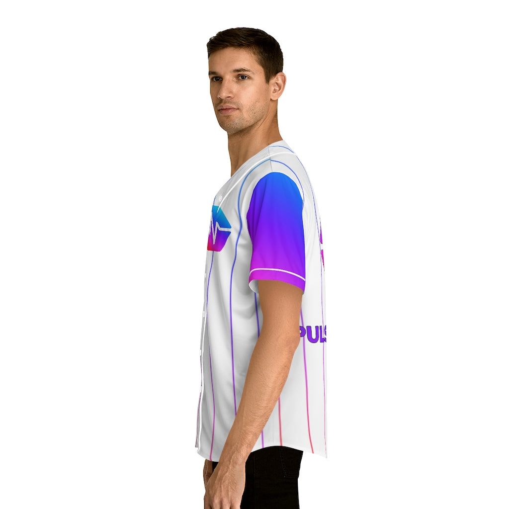 PulseChain Men's Baseball Jersey (White-AOP)