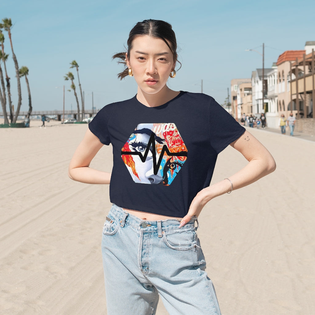 PulseChain Graffiti #3 Women's Flowy Cropped Tee