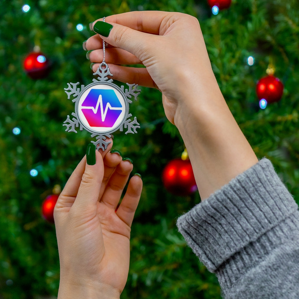 PulseChain Pewter Snowflake Ornament