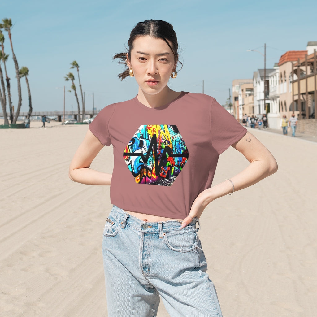 PulseChain Graffiti #5 Women's Flowy Cropped Tee