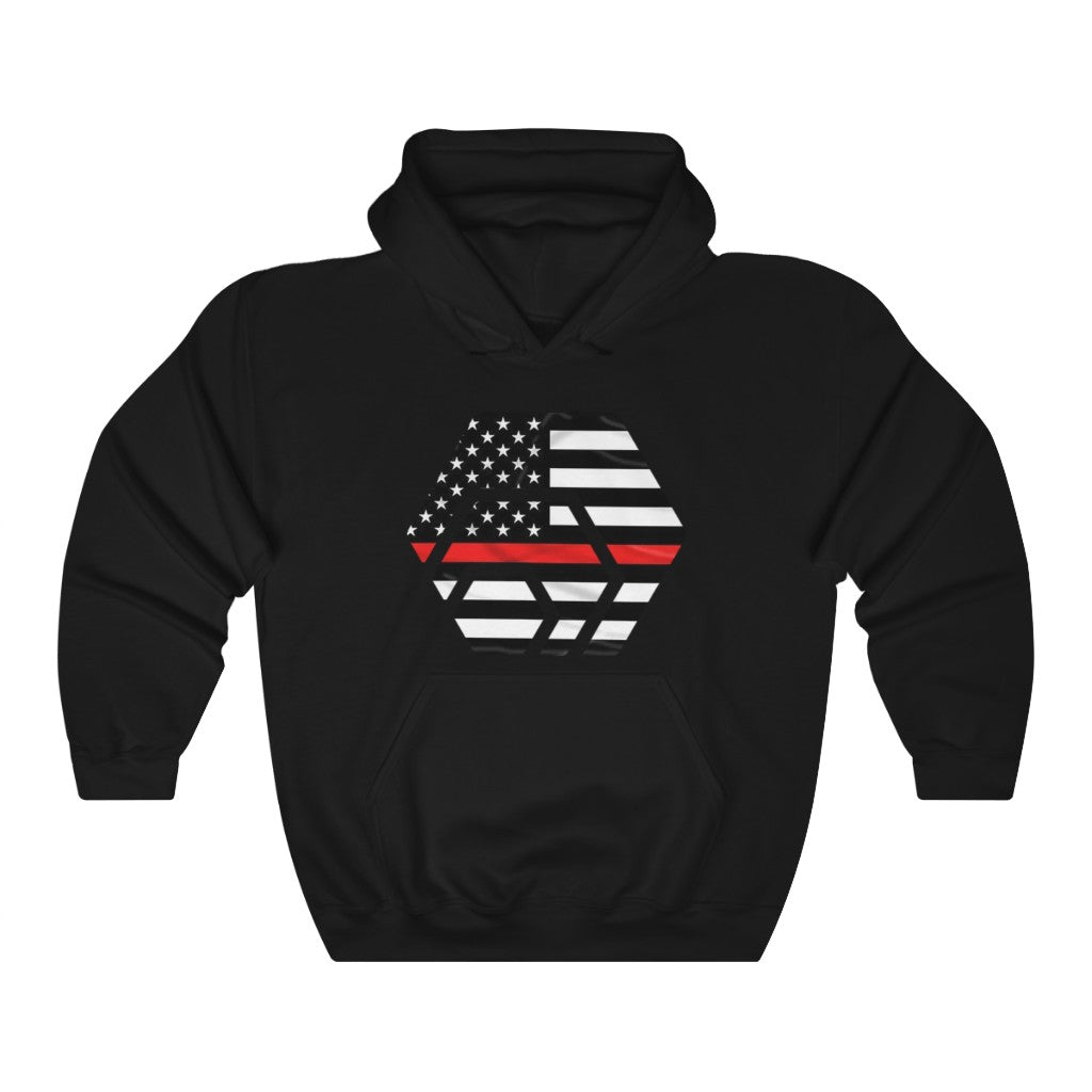 HEX Thin Red Heavy Line Unisex Heavy Blend Hooded Sweatshirt