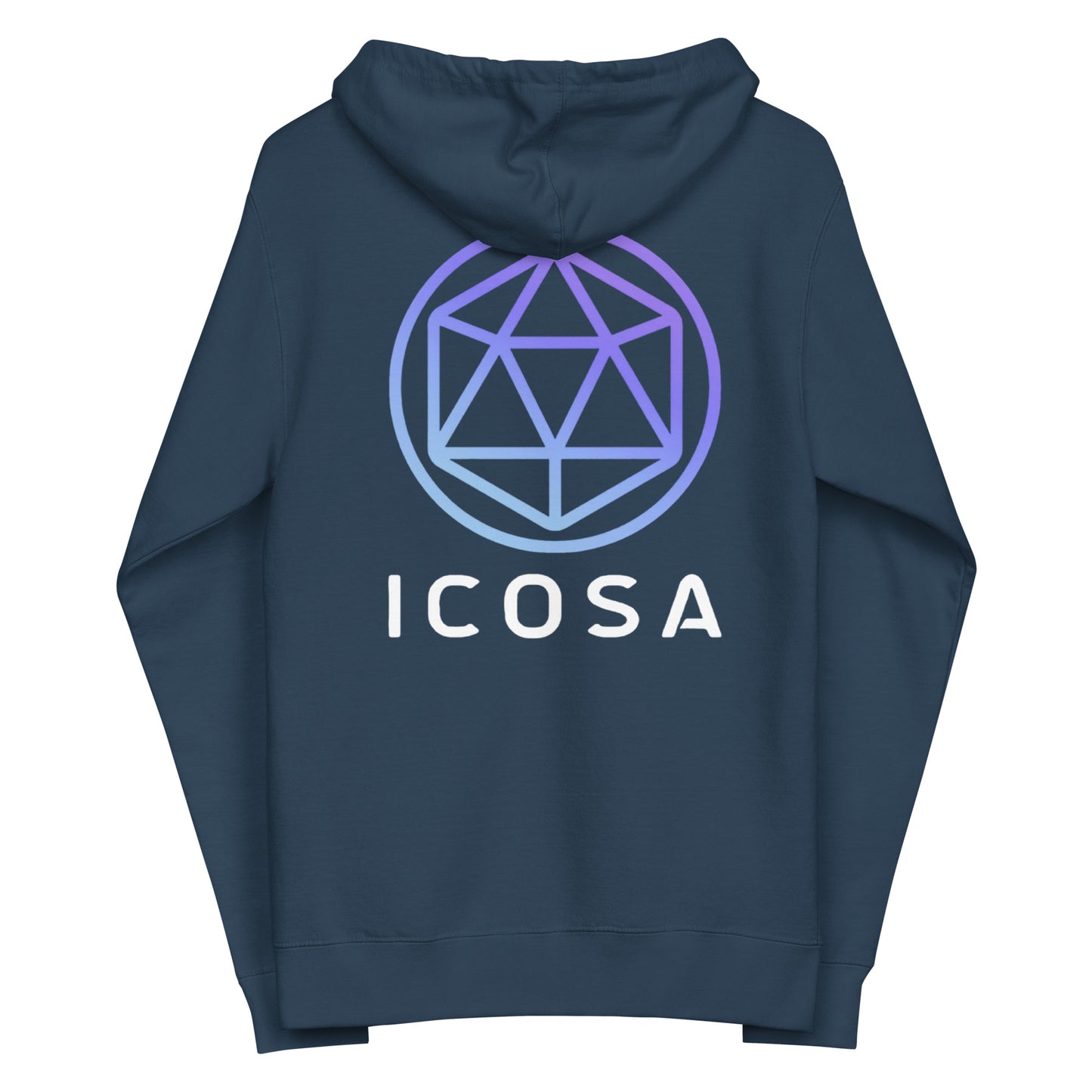 Icosa Unisex Fleece Zip Up Hoodie (Front & Back)
