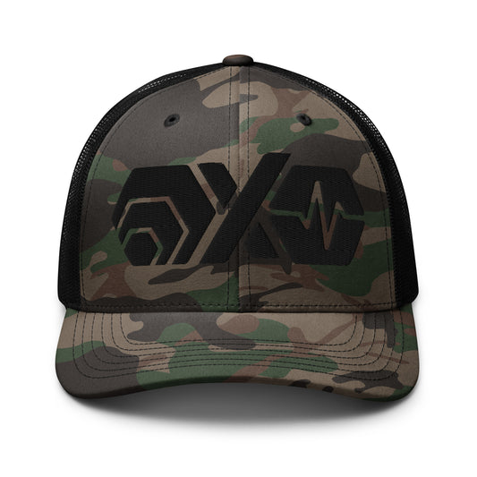 HEX PulseX and PulseChain Camouflage Trucker Hat (Embroidered)