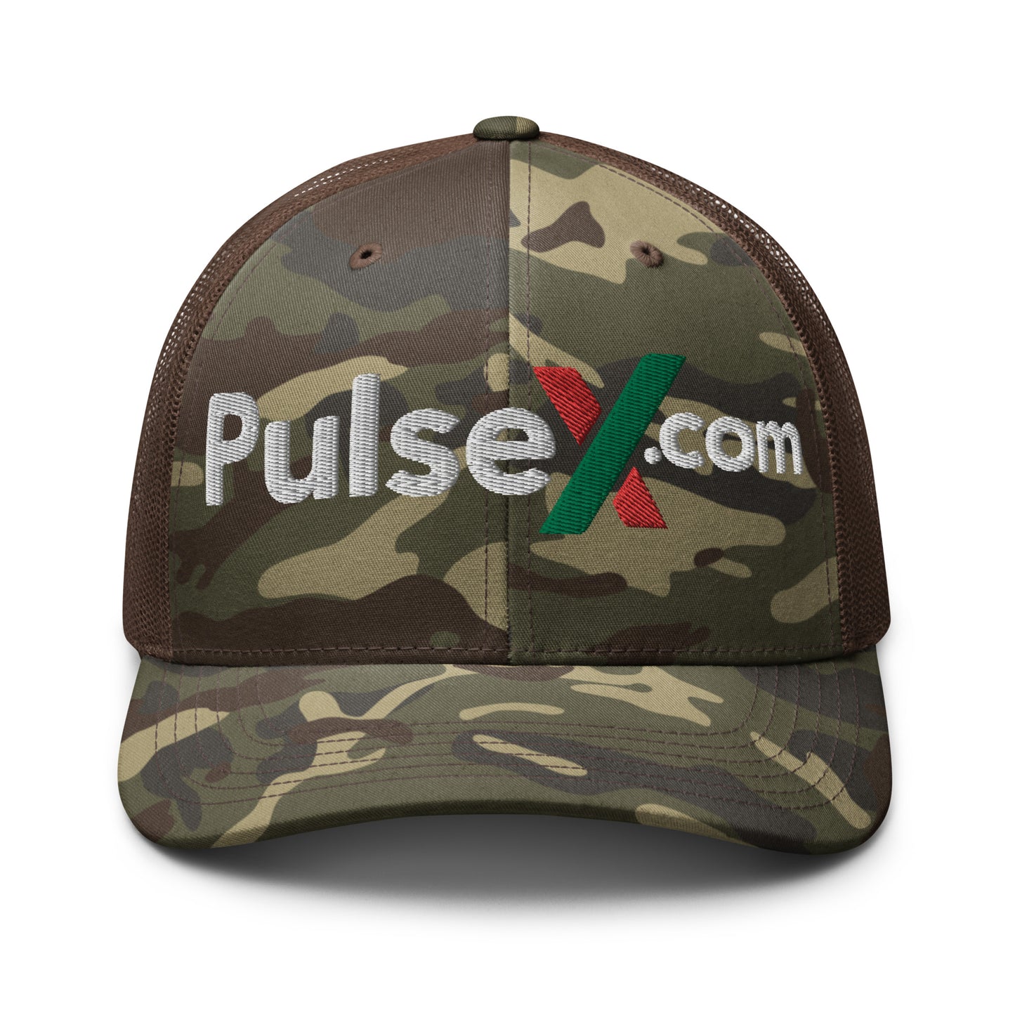PulseX.com Camouflage Trucker Hat (Embroidered)